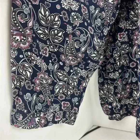 Croft & Barrow Women's 3XL Paisley Collared Blouse Multicolor Long Sleeve - Picture 6 of 9